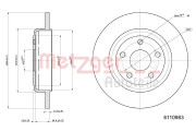 6110983 Brzdový kotouč METZGER