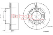 6110988 METZGER brzdový kotúč 6110988 METZGER