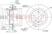 6111002 Brzdový kotouč METZGER