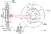 6111003 Brzdový kotouč METZGER