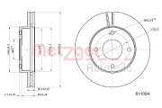 6111004 Brzdový kotouč METZGER