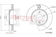 6111038 Brzdový kotouč GREENPARTS METZGER