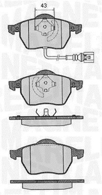 363916060136 Sada brzdových destiček, kotoučová brzda MAGNETI MARELLI