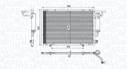 350203100600 Kondenzátor, klimatizace MAGNETI MARELLI