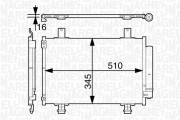 350203631000 Kondenzátor, klimatizace MAGNETI MARELLI