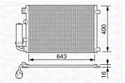 350203670000 Kondenzátor, klimatizace MAGNETI MARELLI