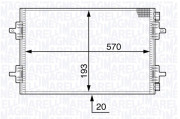 350203707000 Kondenzátor, klimatizace MAGNETI MARELLI