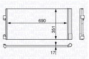 350203709000 Kondenzátor, klimatizace MAGNETI MARELLI