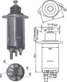 940113050305 Elektromagnetický spínač, startér MAGNETI MARELLI