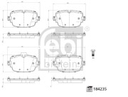 184235 Sada brzdových destiček, kotoučová brzda FEBI BILSTEIN