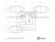 184437 FEBI BILSTEIN sada brzdových platničiek kotúčovej brzdy 184437 FEBI BILSTEIN