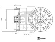 194784 Brzdový buben FEBI BILSTEIN