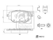 196513 Sada brzdových destiček, kotoučová brzda FEBI BILSTEIN