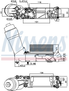 91335 Olejový chladič, motorový olej NISSENS