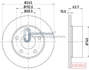 DP0912JM JAPANPARTS brzdový kotúč DP0912JM JAPANPARTS