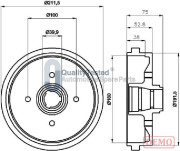 TA0901JM Brzdový buben GOLD JAPANPARTS