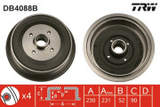 DB4088B Brzdový buben TRW