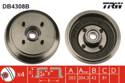 DB4308B Brzdový buben TRW