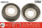 DB4316 Brzdový buben TRW