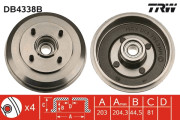 DB4338B Brzdový buben TRW