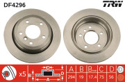 DF4296 Brzdový kotouč TRW
