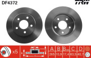 DF4372 Brzdový kotouč TRW