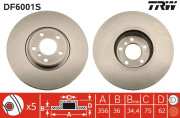 DF6001S Brzdový kotouč TRW