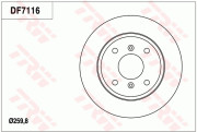 DF7116 Brzdový kotouč TRW