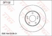 DF7132 Brzdový kotouč TRW