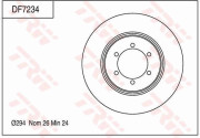 DF7234 Brzdový kotouč TRW