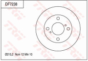 DF7238 Brzdový kotouč TRW