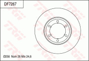 DF7267 Brzdový kotouč TRW