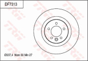 DF7313 TRW brzdový kotúč DF7313 TRW