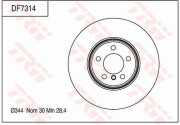 DF7314 Brzdový kotouč TRW