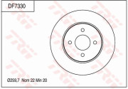 DF7330 Brzdový kotouč TRW