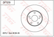 DF7379 Brzdový kotouč TRW