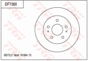 DF7380 Brzdový kotouč TRW