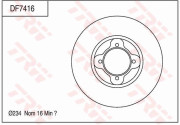 DF7416 Brzdový kotouč TRW