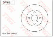 DF7419 Brzdový kotouč TRW