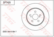 DF7425 Brzdový kotouč TRW