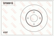 DF8091S Brzdový kotouč TRW