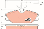 GDB1030 Sada brzdových destiček, kotoučová brzda COTEC TRW