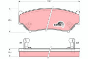 GDB1174 Sada brzdových destiček, kotoučová brzda COTEC TRW