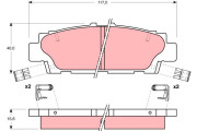 GDB1257DT Sada brzdových destiček, kotoučová brzda DTEC COTEC TRW