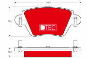 GDB1525DTE Sada brzdových destiček, kotoučová brzda DTEC COTEC TRW