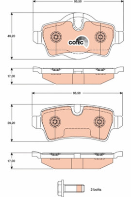 GDB1766 Brzdové destičky COTEC TRW