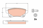 GDB2082 Sada brzdových destiček, kotoučová brzda TRW