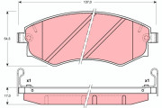 GDB3169 Sada brzdových destiček, kotoučová brzda TRW