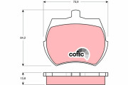 GDB332 Sada brzdových destiček, kotoučová brzda COTEC TRW