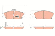 GDB3331DT Sada brzdových destiček, kotoučová brzda DTEC COTEC TRW